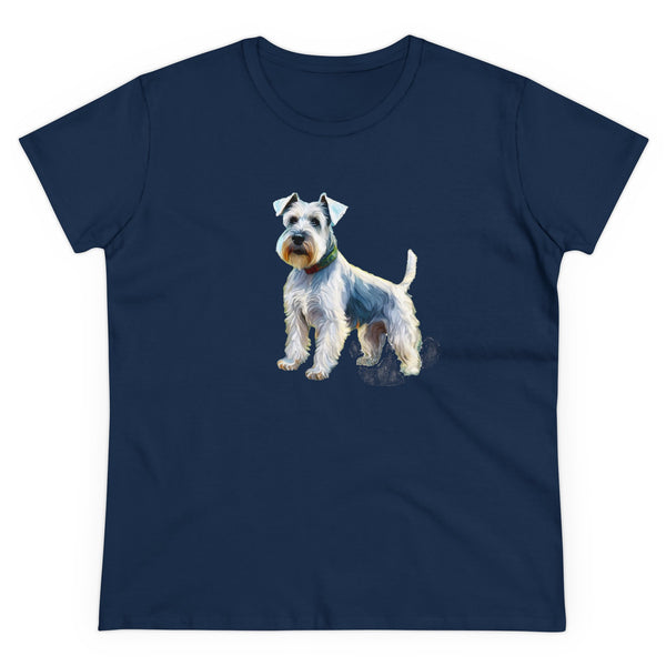 White Schnauzer Women's Midweight Cotton Tee