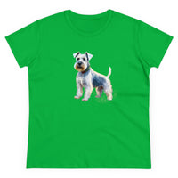 White Schnauzer Women's Midweight Cotton Tee