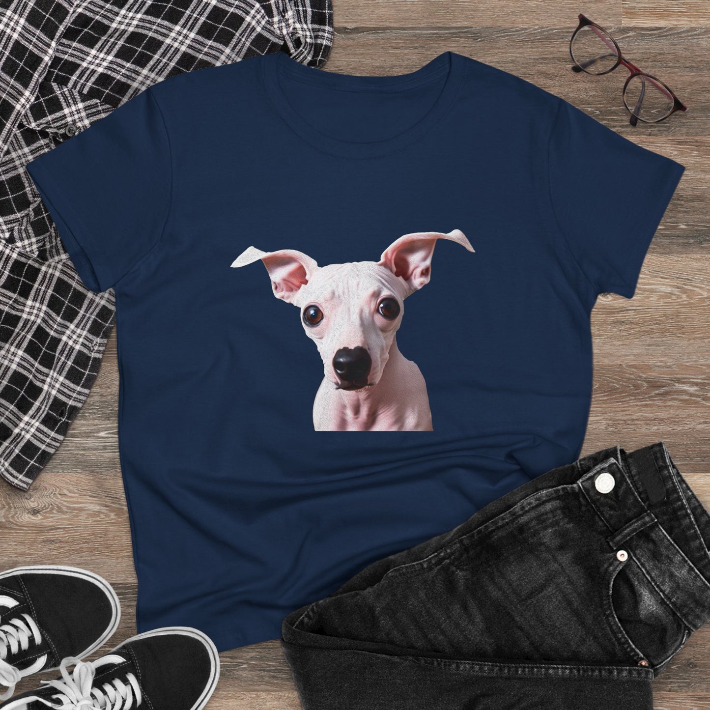 American Hairless Terrier Women's Midweight Cotton Tee