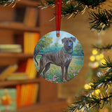 Treeing Tennessee Brindle  Christmas Tree  Metal Ornaments