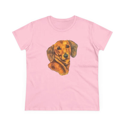 Dachshund 'Doxie #1' Women's Midweight Cotton Tee