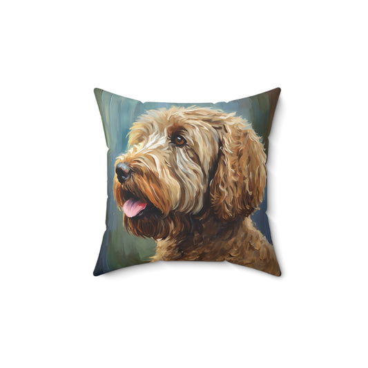 Charming Labradoodle Spun Polyester Throw Pillow