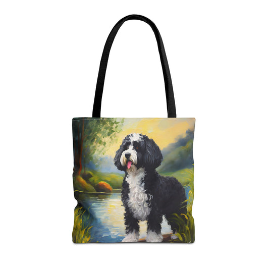 Portuguese Water Dog Polyester Tote Bag (AOP)