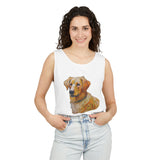 Golden Retriever Puppy - Unisex Relaxed Fit Garment-Dyed Tank Top