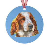 Charming Irish Red & White Setter Metal Ornaments