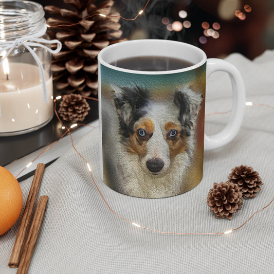 Cherished Moments: Australian Shepherd 'Zack' Ceramic Mug 11oz