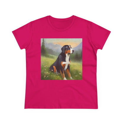 Greater Swiss Mountain Dog Women's Midweight Cotton Tee