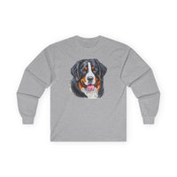 Bernese Mountain Dog #2 Unisex Cotton Long Sleeve Tee