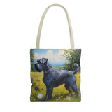 Kerry Blue Terrier Polyester Tote Bag with Artistic Painting