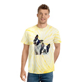 Boston Terriers 'Skipper & Dee Dee'  Unisex Cotton Tie-Dye Tee, Cyclone