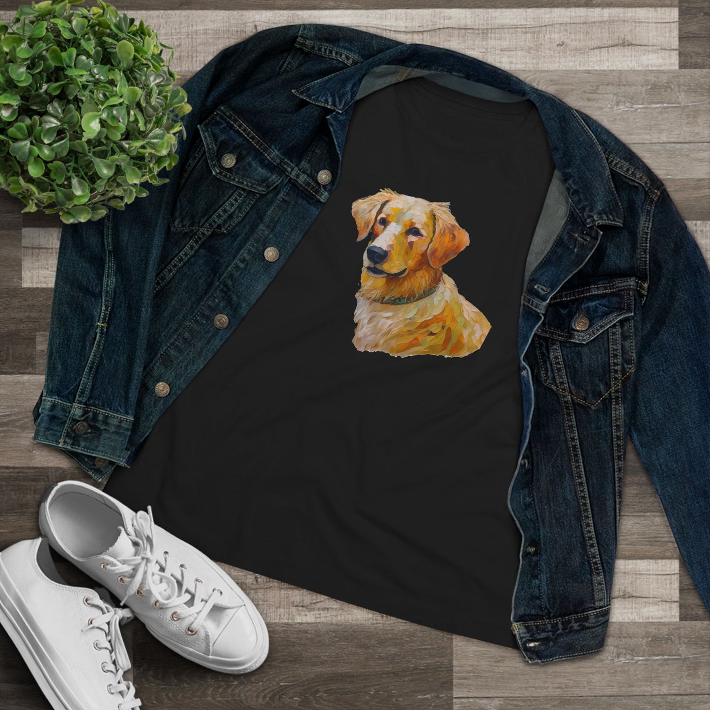 Golden Retriever Puppy Women's Relaxed Fit Cotton Tee