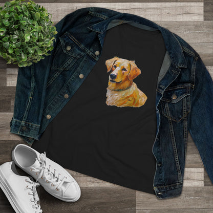 Golden Retriever Puppy Women's Relaxed Fit Cotton Tee