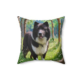 Karelian Bear Dog Artistic Elegance Spun Polyester Throw Pillow