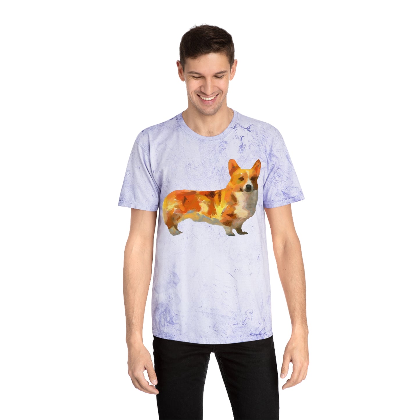 Welsh Pembroke Corgi Unisex Ringspun Cotton  Color Blast T-Shirt by DoggyLips™