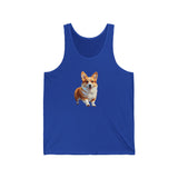 Welsh Corgi Puppy - Unisex Jersey Tank Top