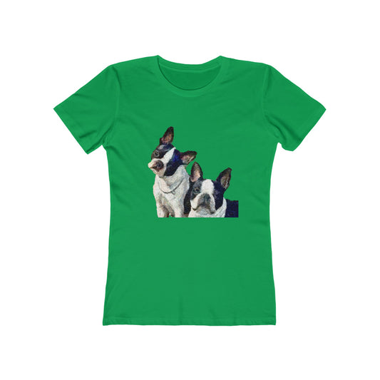 Sophisticated Boston Terriers Women's Slim Fit T-Shirt