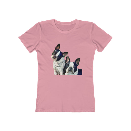 Sophisticated Boston Terriers Women's Slim Fit T-Shirt