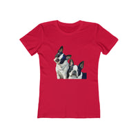 Sophisticated Boston Terriers Women's Slim Fit Ringspun Cotton T-Shirt