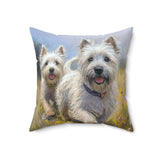 Cairn Terriers  -  Spun Polyester Throw Pillow