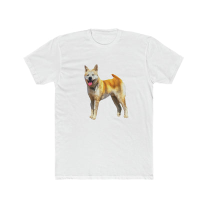 Akita Men's Fitted Cotton Crew Tee - Artistic Elegance for Everyday Wear