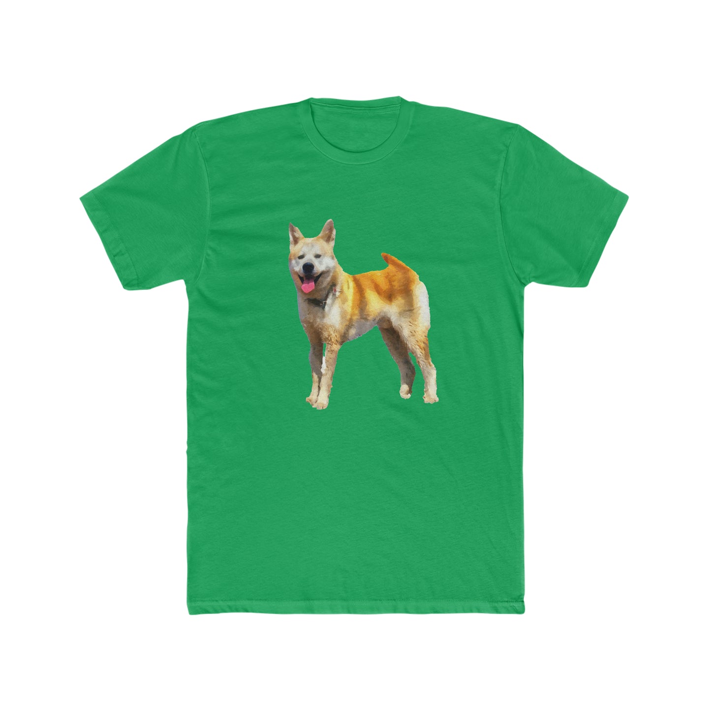 Akita Men's Fitted Cotton Crew Tee - Artistic Elegance for Everyday Wear