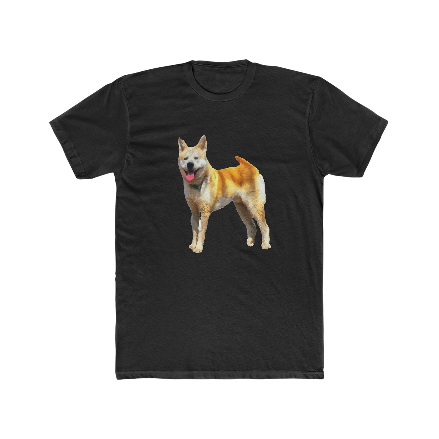 Akita Men's Fitted Cotton Crew Tee - Artistic Elegance for Everyday Wear