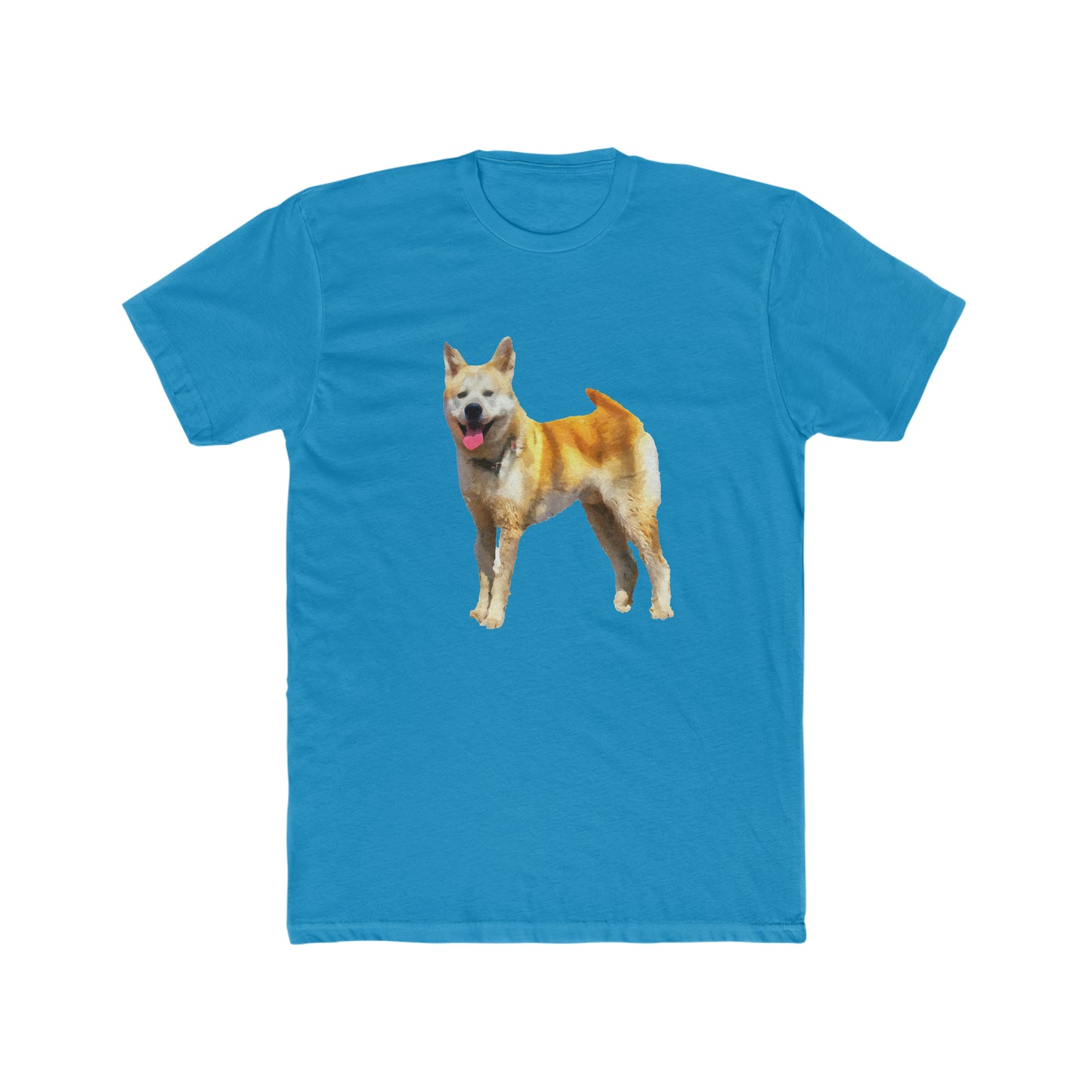 Akita Men's Fitted Cotton Crew Tee - Artistic Elegance for Everyday Wear