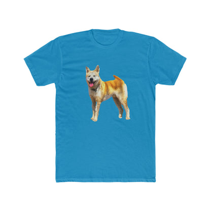 Akita Men's Fitted Cotton Crew Tee - Artistic Elegance for Everyday Wear