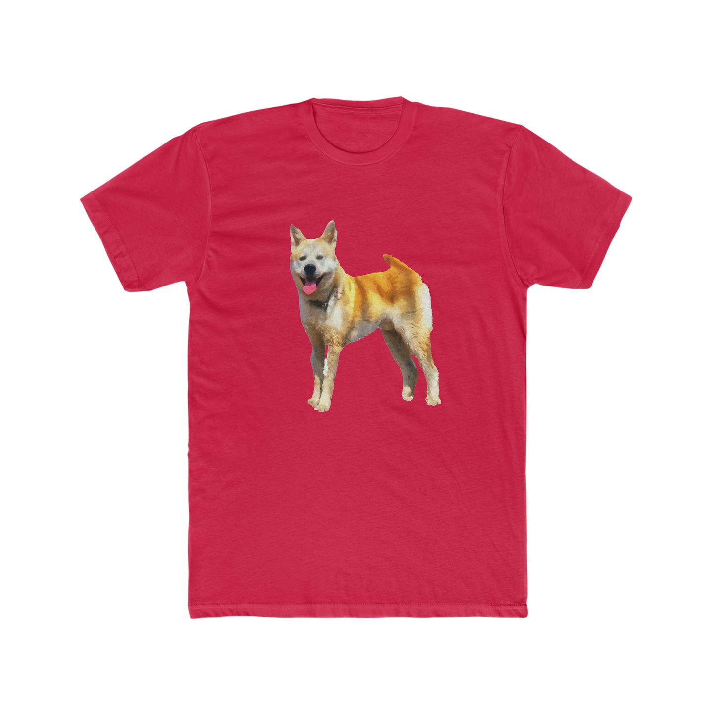 Akita Men's Fitted Cotton Crew Tee - Artistic Elegance for Everyday Wear