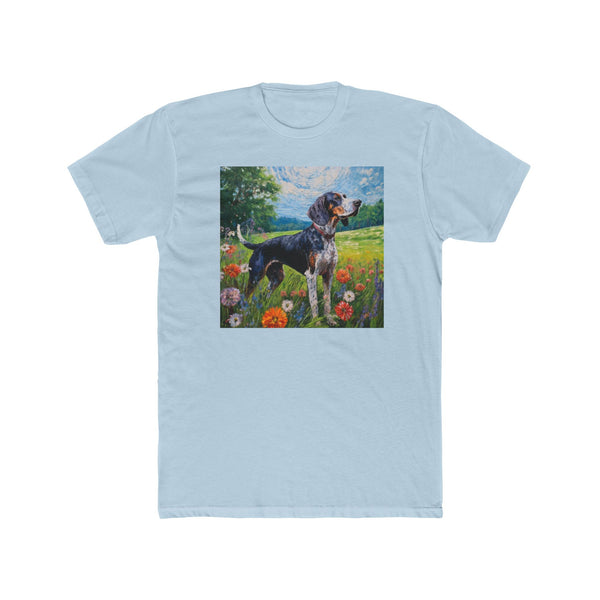 Bluetick Coonhound  -  Men's Fitted Cotton Crew Tee