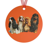 King Charles Spaniels "Cavalier Club" Metal Ornaments