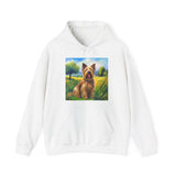 Briard in French Countryside Unisex 50/50 Hooded Sweatshirt