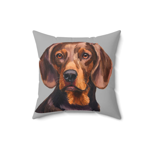 Hannoverscher Schweisshund Spun Polyester Throw Pillow