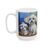 Maltese Puppies Ceramic Mug - Delightful Customizable Sips