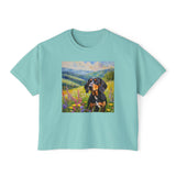 Black & Tan Coonhound Women's Oversized Boxy Tee