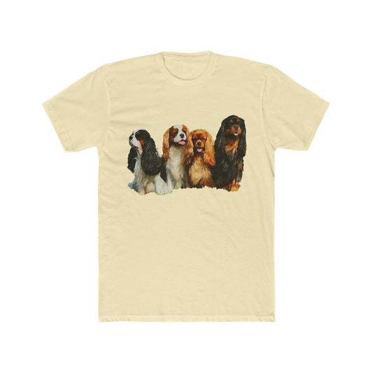 King Charles Spaniels 'Cavalier Club' Men's Fitted Cotton Crew Tee