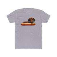 Dachshund  --  Weiner Dog  --  Men's Fitted Cotton Crew Tee