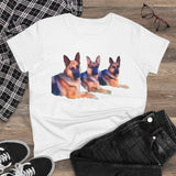 German Shepherd 'Trio' Women's Midweight Cotton Tee