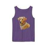 Golden Retriever Puppy - Unisex Relaxed Fit Garment-Dyed Tank Top