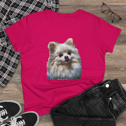Pomeranian 'Snowball' Women's Midweight Cotton Tee