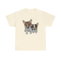 Welsh Corgi 'Cousins' Fine Art Unisex Heavy Cotton Tee