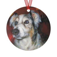 Australian Shepherd 'Mr. Buttons' Metal Ornament