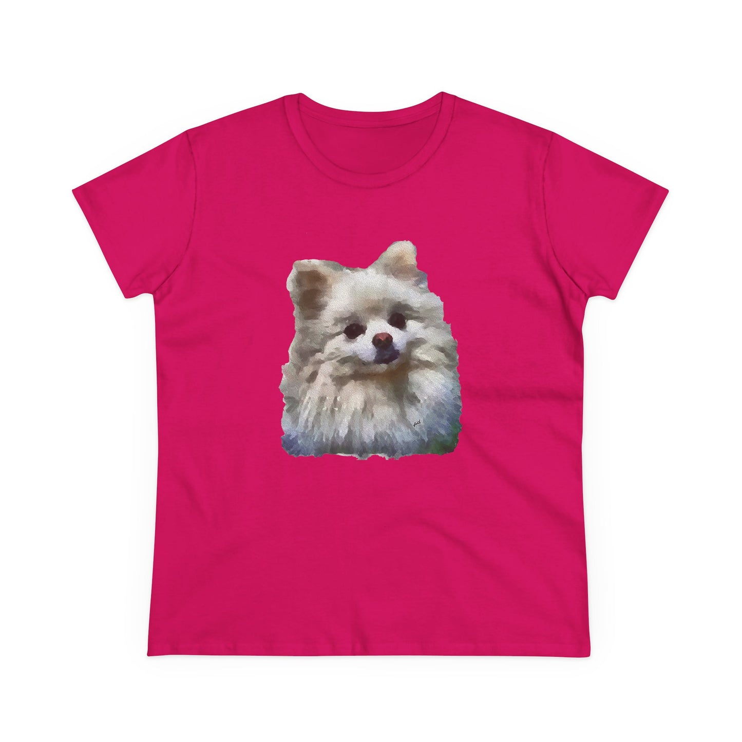 Pomeranian 'Snowball' Women's Midweight Cotton Tee