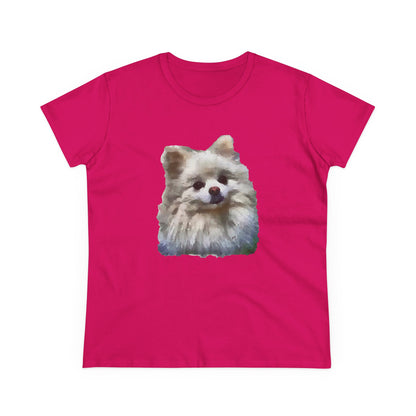 Pomeranian 'Snowball' Women's Midweight Cotton Tee