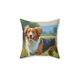 Nederlandse Kooikerhondje  Spun Polyester Throw Pillow