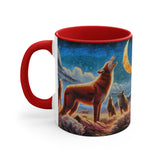 Coyotes in Moonlight Accent Coffee Mug, 11oz