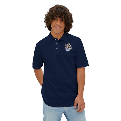 Alaskan Klee Kai Men's Piqué Polo Shirt - Elegance in Comfort