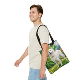 Hungarian Kuvasz Canvas Tote Bag — Kuvasz Dog Print
