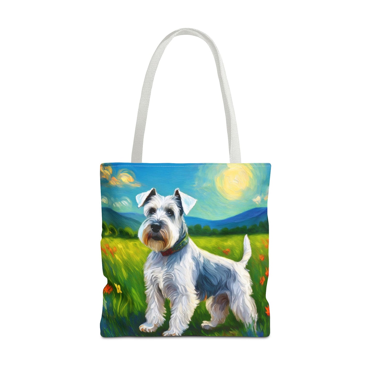 White Schnauzer Polyester Tote Bag (AOP)