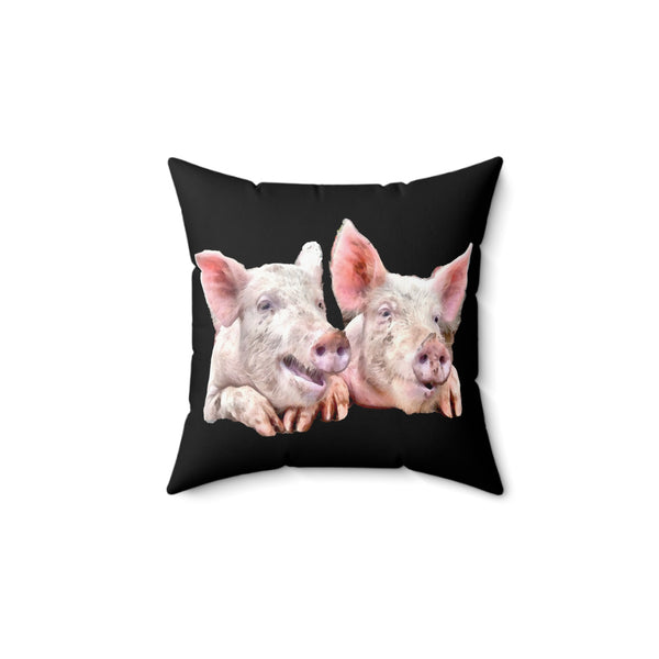 Pigs 'A Jowly Good Time'   -  Spun Polyester Throw Pillow